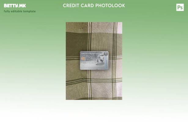 модерен стил САД USAA банка AMEX платина картичка photolook преден шаблон